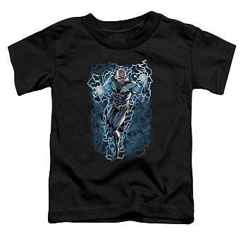 Justice League of America Black Lightning Bolts Short Sleeve Toddler T-Shirt