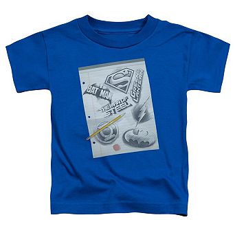 DC Comics Logo Note Paper Short Sleeve Toddler T-Shirt