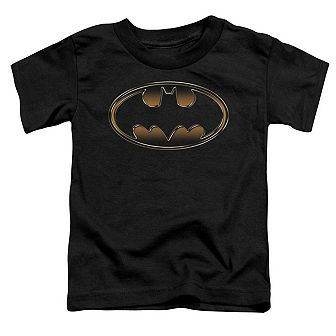 Batman Black & Gold Embossed Short Sleeve Toddler T-Shirt