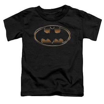 Batman Black & Gold Embossed Short Sleeve Toddler T-Shirt