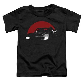 The Batman Red Moon And Batmobile Short Sleeve Toddler T-Shirt