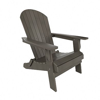 Westintrends 3-piece Hips Outdoor/patio Folding Adirondack Chair With Folding Ottoman And Side Table