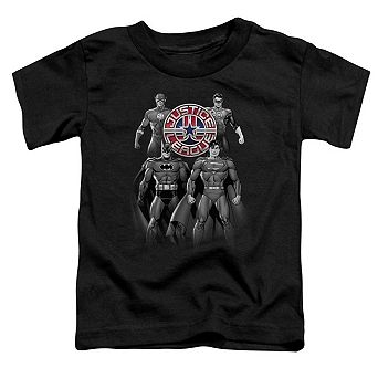 Justice League of America Shades Of Gray Short Sleeve Toddler T-Shirt