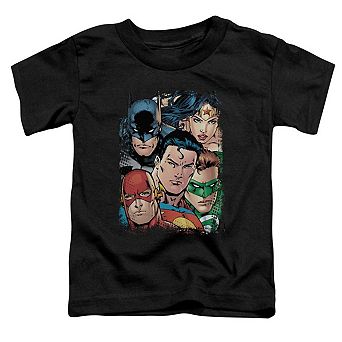 Justice League of America Up Close And Personal Short Sleeve Toddler T-Shirt