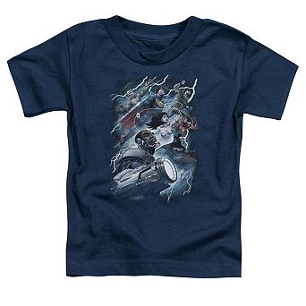 Justice League of America Ride The Lightening Short Sleeve Toddler T-Shirt