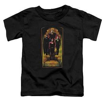 Justice League of America Deco Short Sleeve Toddler T-Shirt