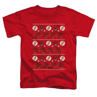 DC Comics Flash The Flash Ugly Christmas Sweater Short Sleeve Toddler T-Shirt