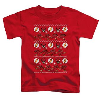 DC Comics Flash The Flash Ugly Christmas Sweater Short Sleeve Toddler T-Shirt
