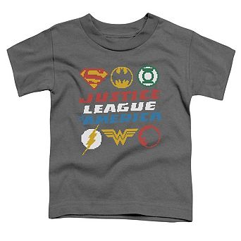 Justice League of America Pixel Logos Short Sleeve Toddler T-Shirt