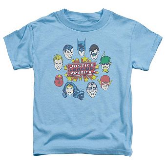 DC Comics Justice Head Circle Short Sleeve Toddler T-Shirt