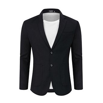 Men's Casual Blazer Linen Sport Coat Two Button Lightweight Jackets Business Daily Suit