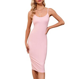 Women's Adjustable Spaghetti Strap Cami Midi Dress for Casual Nightwear