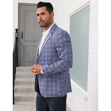 Mens Casual Blazer Fit Suit Two Button Coat Jackets Suit