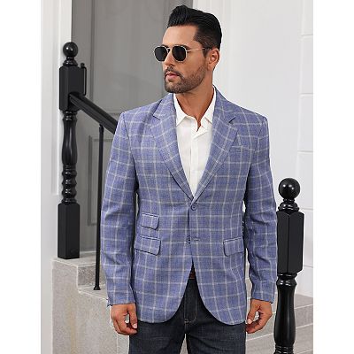 mens casual dress blazer Men's Casual Summer Slim Fit Linen Notch Lapel Blazer main image 0