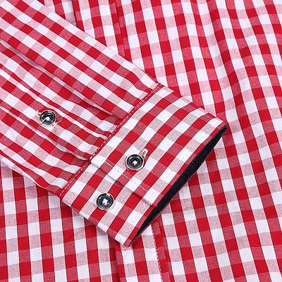 dress shirt in german OS Trachten Men's 1/2 Sleeve Regular Fit Shirt Bruce red