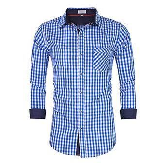 Men's German Bavarian Oktoberfest Button Down Dress Shirts Slim Fit Plaid Shirt