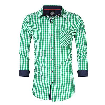 green and white checkered dress shirt Amelie Check Shirt – Gorsuch main image 0