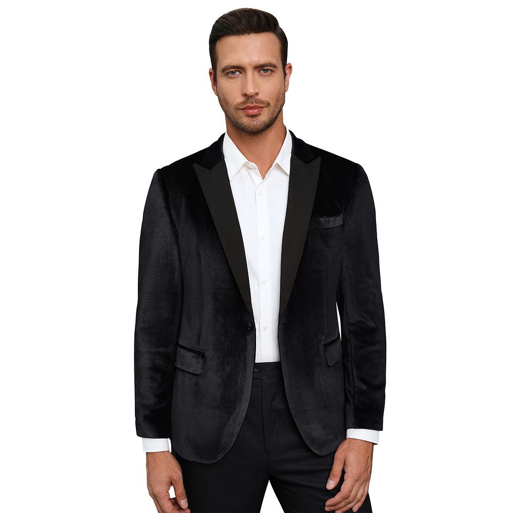 Men's Velvet Blazer Black Slim Fit