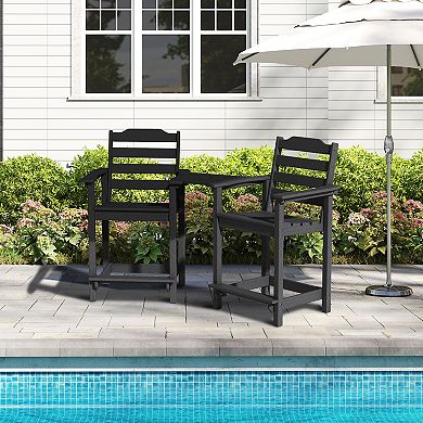 Tall Adirondack Chairs Set of 2 with Connecting Table
