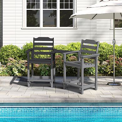 Tall Adirondack Chairs Set of 2 with Connecting Table