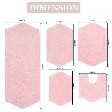 Home Weavers Waterford Collection 100% Cotton Tufted Bath Rug, Extra Soft & Absorbent Bath Rug