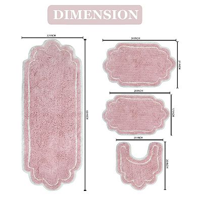 Home Weavers Allure Collection 100% Cotton Tufted Bath Rug, Soft & Absorbent Bath Rugs,Non-Slip Bath