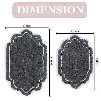 Home Weavers Allure Collection 100% Cotton Tufted Bath Rug, Soft & Absorbent Bath Rugs,Non-Slip Bath