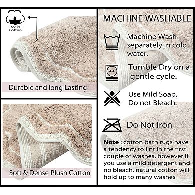 Home Weavers Allure Collection 100% Cotton Tufted Bath Rug, Soft & Absorbent Bath Rugs,Non-Slip Bath