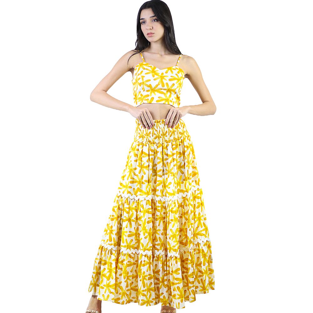 Smocked top/ tiered Skirt Set main image 1