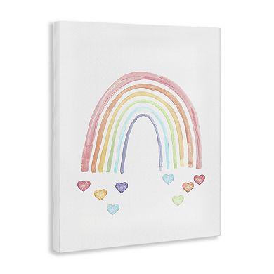Stupell Home Decor Rainbow with Falling Hearts Canvas