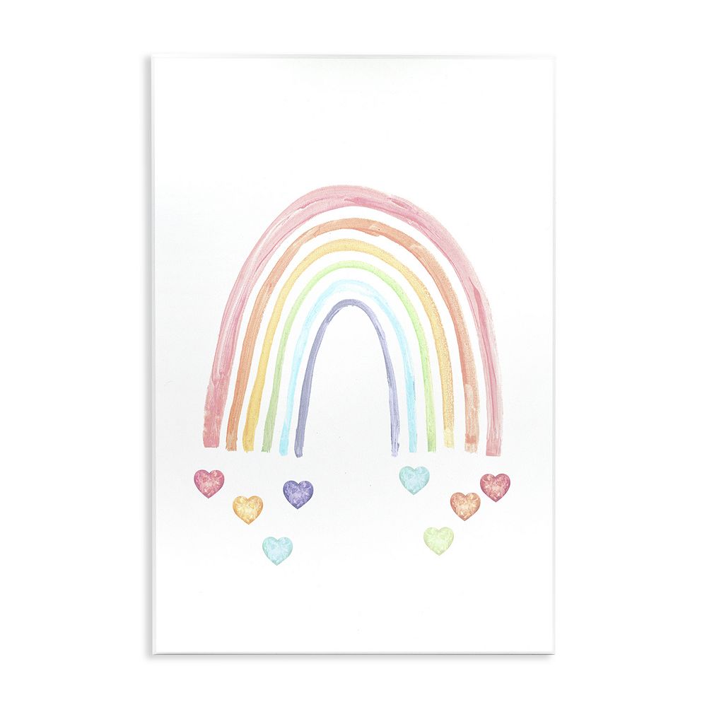 Stupell Home Decor Rainbow with Falling Hearts Wall Plaque