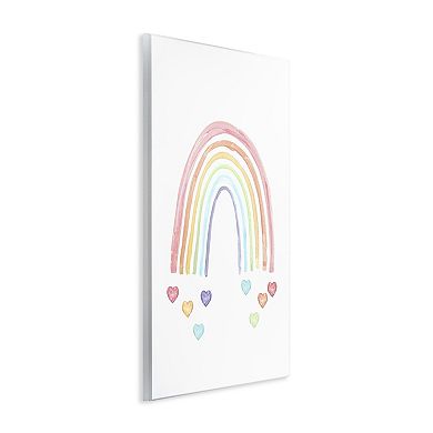 Stupell Home Decor Rainbow with Falling Hearts Wall Plaque