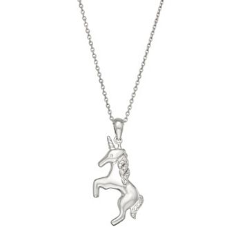 LeRose by Lexi and Rose Sterling Silver Diamond Accent Horse Pendant Necklace