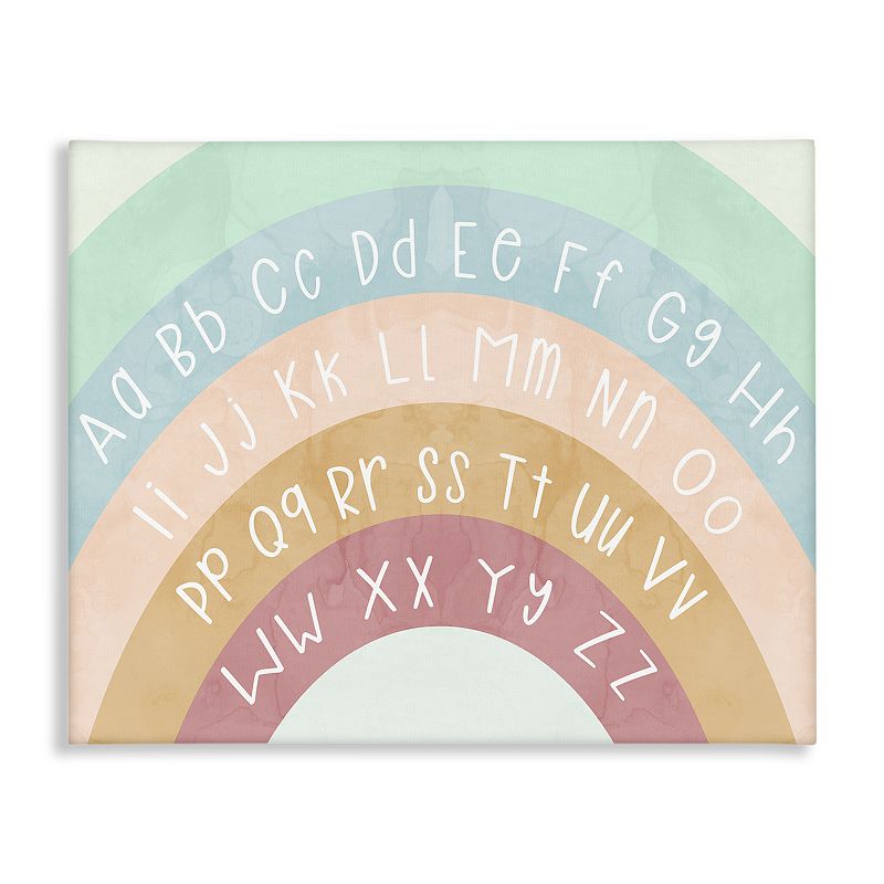 Stupell Home Decor Alphabet Letters on Rainbow Canvas, Multi