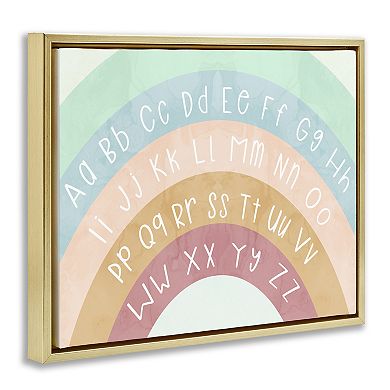 Stupell Home Decor Alphabet Letters on Rainbow Framed Floating Canvas