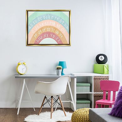 Stupell Home Decor Alphabet Letters on Rainbow Framed Floating Canvas