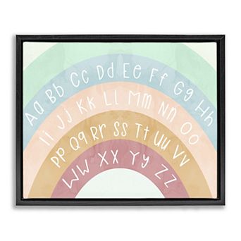 Stupell Home Decor Alphabet Letters on Rainbow Framed Floating Canvas