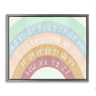 Stupell Home Decor Alphabet Letters on Rainbow Framed Floating Canvas