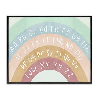 Stupell Home Decor Alphabet Letters on Rainbow Framed Giclee