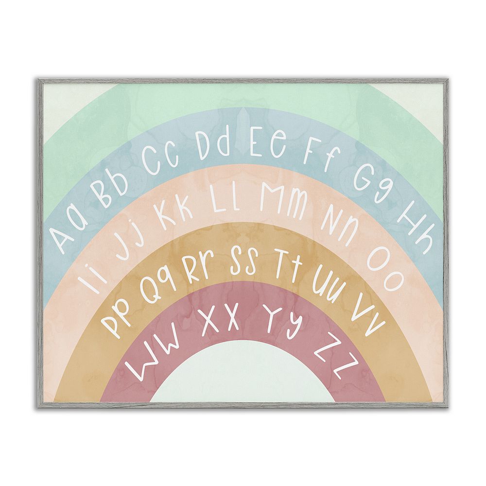 Stupell Home Decor Alphabet Letters on Rainbow Framed Giclee