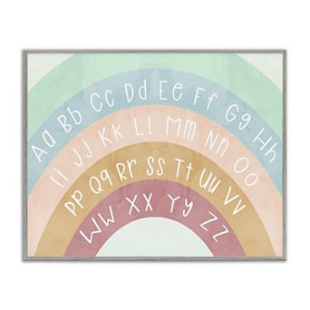 Stupell Home Decor Alphabet Letters on Rainbow Framed Giclee