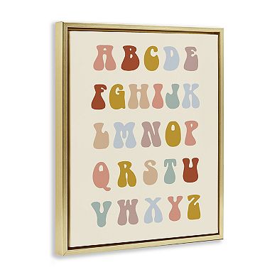 Stupell Home Decor Vintage Alphabet Letters Framed Floating Canvas