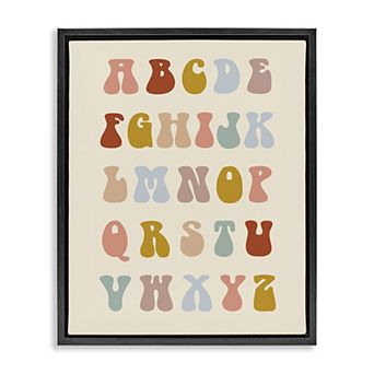 Stupell Home Decor Vintage Alphabet Letters Framed Floating Canvas