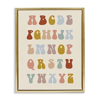 Stupell Home Decor Vintage Alphabet Letters Framed Floating Canvas