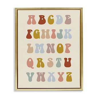 Stupell Home Decor Vintage Alphabet Letters Framed Floating Canvas