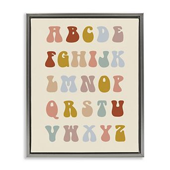 Stupell Home Decor Vintage Alphabet Letters Framed Floating Canvas