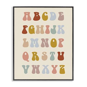 Stupell Home Decor Vintage Alphabet Letters Framed Giclee