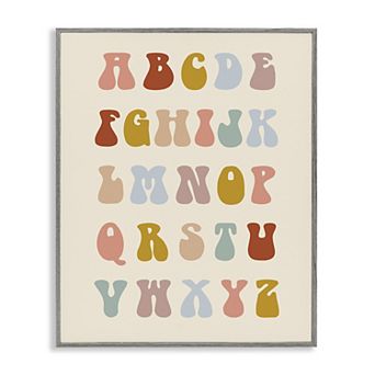 Stupell Home Decor Vintage Alphabet Letters Framed Giclee