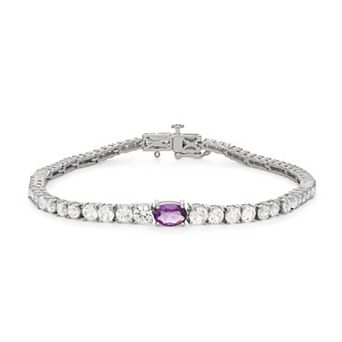 LeRose by Lexi and Rose Sterling Silver Amethyst & Lab-Created White Sapphire Bracelet