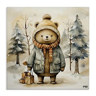 Stupell Home Decor Bear in Snowy Forest Canvas